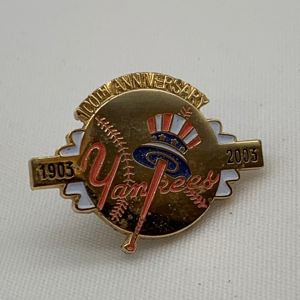 Vintage 2003 Yankees 100th Anniversary Retro Logo Lapel Pin